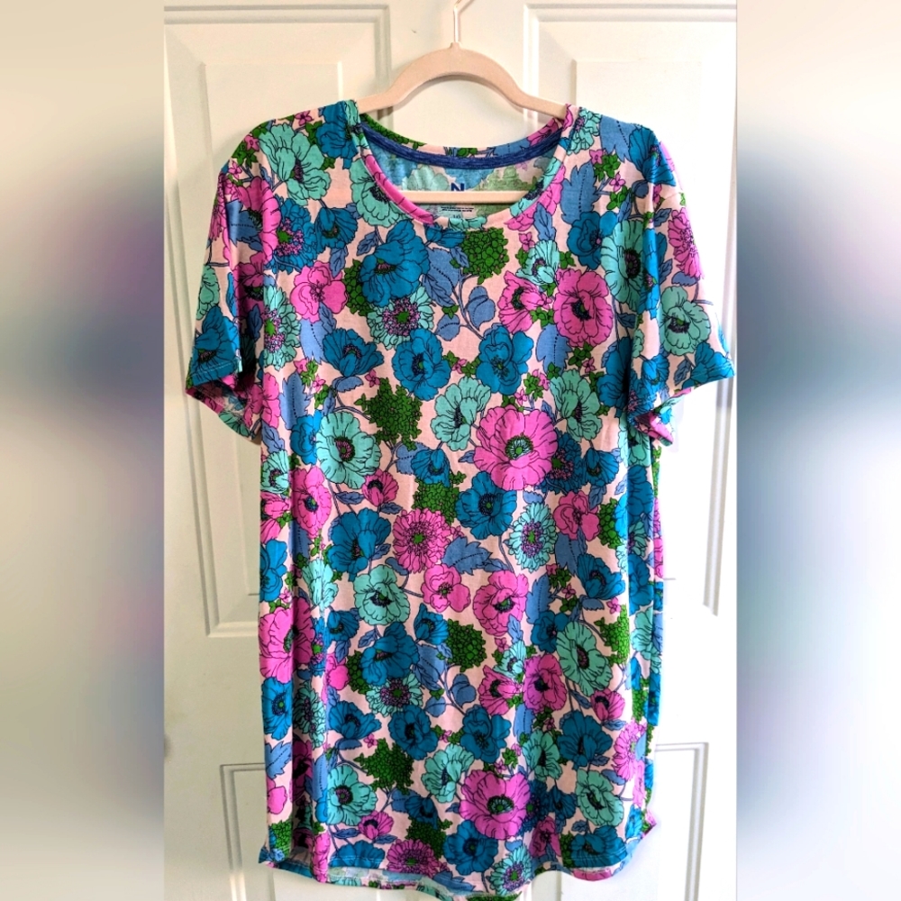 Natori Floral Women's Tee T-Shirt, Soft, Fairy, Garden, Summer Size Large